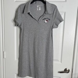 Hello Kitty Gray Polo Midi Dress
